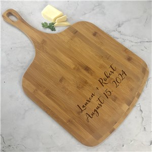 Engraved Two Line Message Script Pizza Board