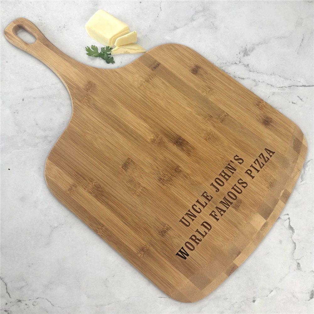 Engraved Two Line Message Block Pizza Board