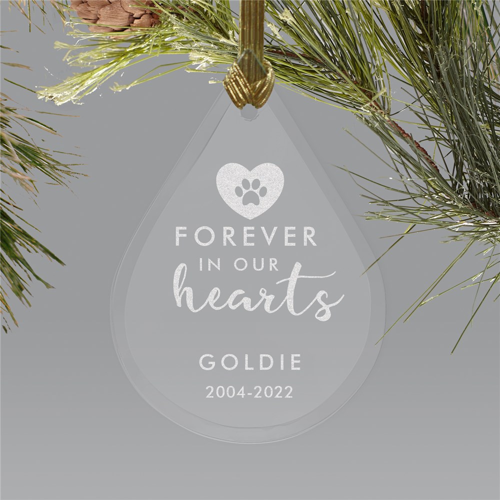 Personalized Forever In Our Hearts Tear Drop Ornament L17144111