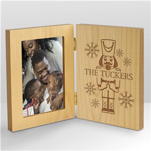 Engraved Nutcracker Hinged Christmas Picture Frame