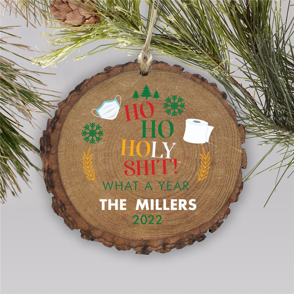 Personalized What A Year Wood Covid Ornament