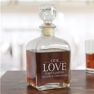 Engraved Our Love is Aged to Perfection Decanter