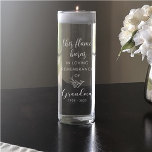 Engraved This Flame Burns Floating Candle Vase L17479266