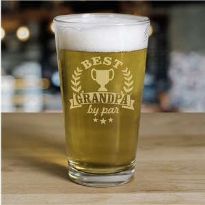 Engraved Best By Par Golf-Themed Beer Glass for Dad or Grandpa