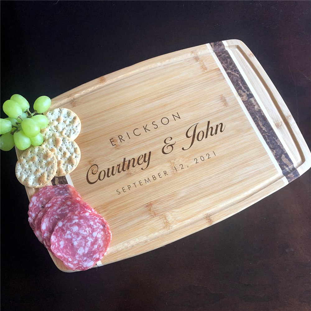 Engraved Newlyweds Marbled Cutting Board