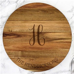 Engraved Family Name and Initial Lazy Susan L17957413
