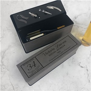 Engraved Years of Service Retirement Wine Box