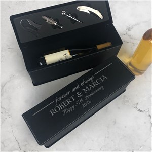 Engraved Forever and Always Wine Box