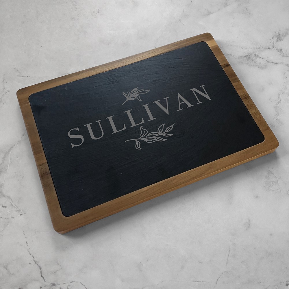 Engraved Family Name Slate Cutting Board