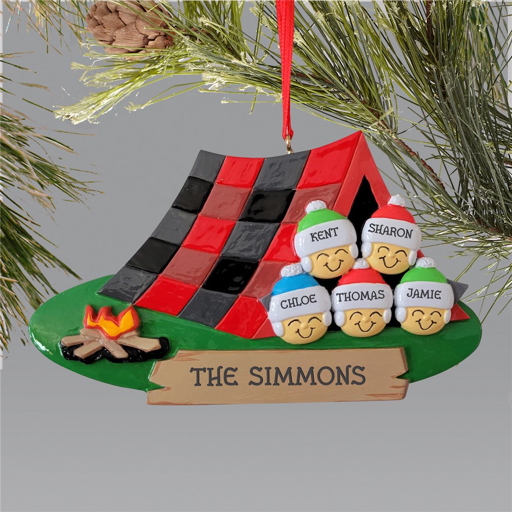 Personalized Camping Family Ornament