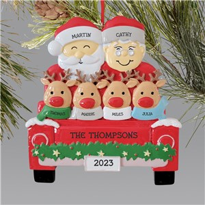Personalized Santa and Reindeer Family Ornament L18437320X