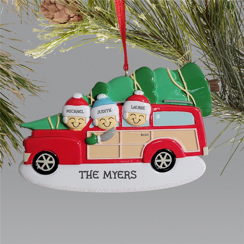 Personalized Station Wagon Family Christmas Ornament