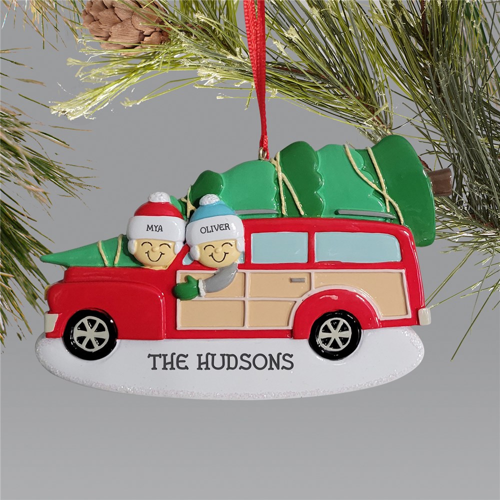 Personalized Station Wagon Family Christmas Ornament
