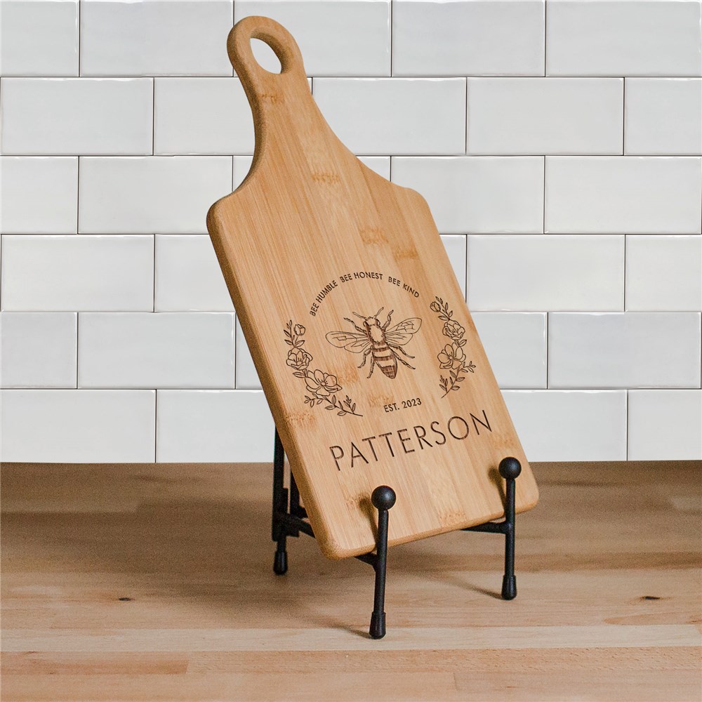 Engraved Bee Paddle Cutting Board
