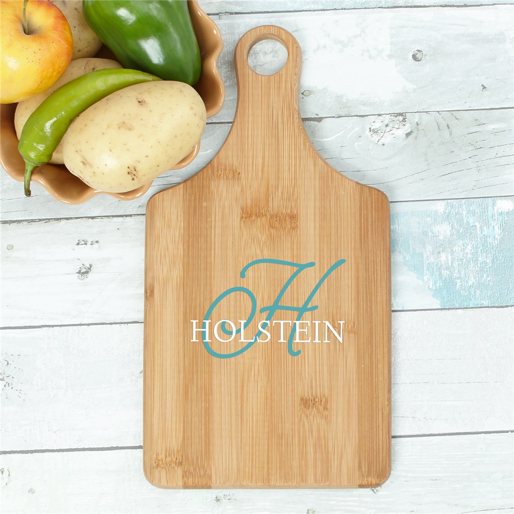Personalized Family Name & Initial Paddle Cutting Board