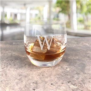 Whiskey Glass Engraved With Initial