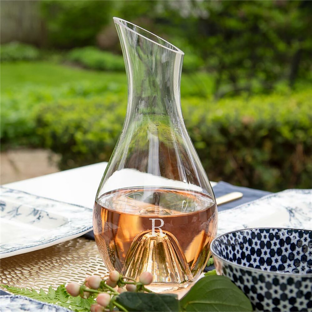 Engraved Wine Carafe with Any Initial