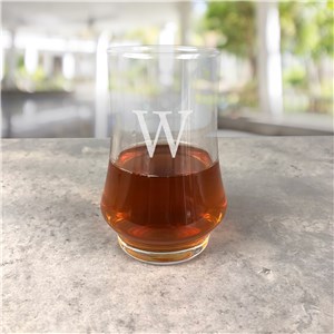 Engraved Kenzie Whiskey Glass With Initial