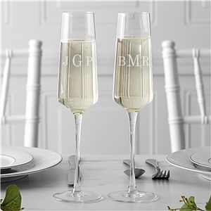 Engraved Monogram Champagne Flutes L19010352