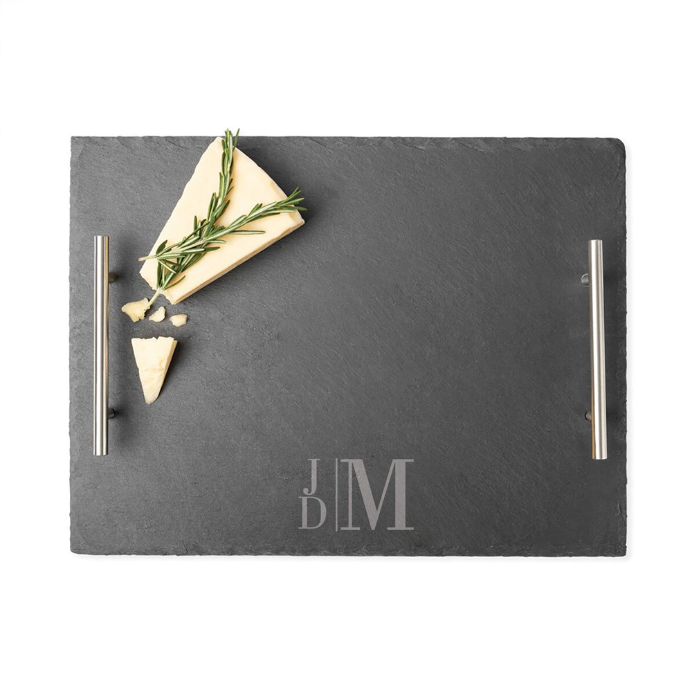 Engraved Slate Serving Tray with Monogram