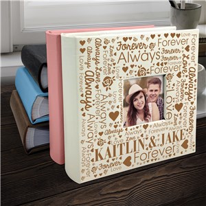 Engraved Couples Word Art Leatherette Photo Album L19050407X