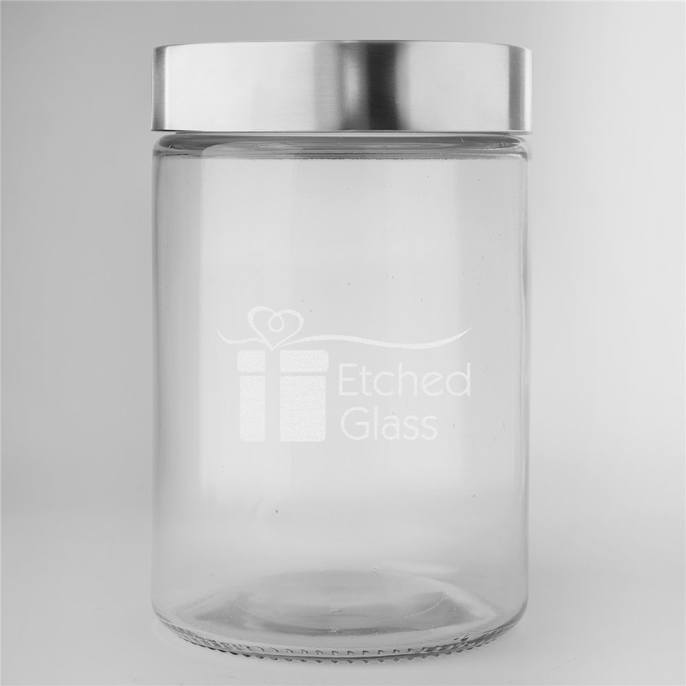 Engraved We Love Our Glass Treat Jar