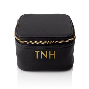 Embroidered Initials Jewelry Travel Case