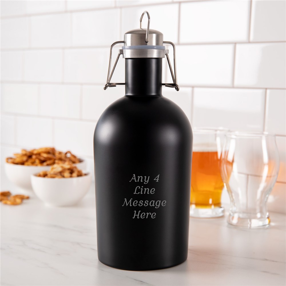 Engraved Stainless Steel Growler with Custom Text