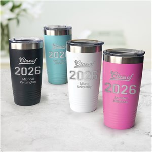 Engraved Class of Graduation Tumbler