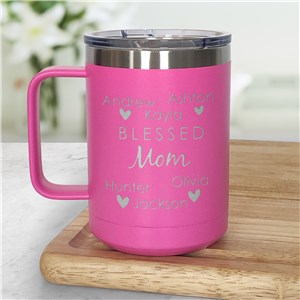 Engraved Blessed Mom Insulated Mug L19367326X