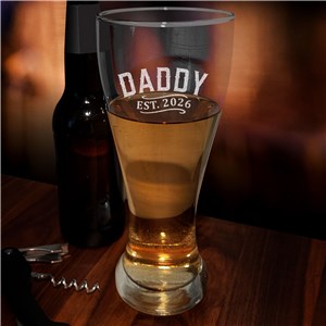 Engraved Dad Established Pilsner Glass L19549351
