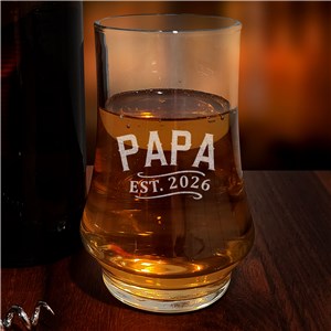 Engraved Dad Established Kenzie Whiskey Rocks Glass