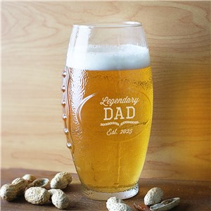 Engraved Legendary Dad Football Glass L19550127