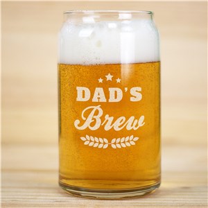Engraved Papa's Brew Beer Can Glass