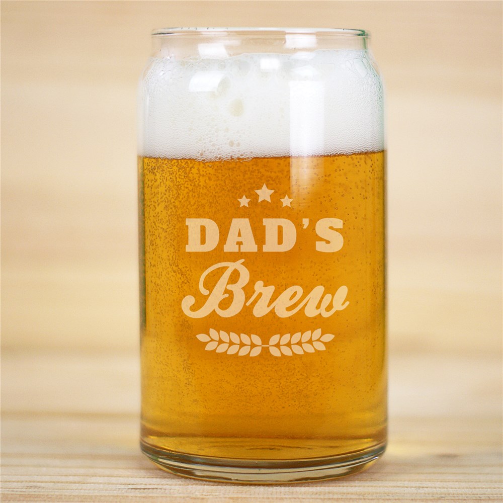 Engraved Papa's Brew Beer Can Glass