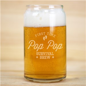 Engraved Survival Brew Beer Can Glass L19552118