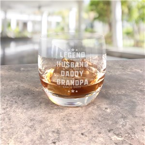 Personalized Legend Husband Dad Grandpa Whiskey Glass