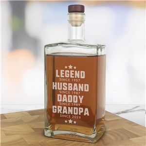 Engraved Legend Husband Dad Grandpa Vintage-Style Decanter