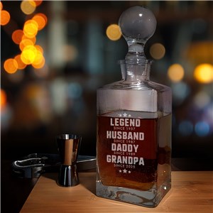 Engraved Legend Titles Luxe Decanter