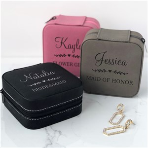 Engraved Bridal Party Travel Jewelry Box