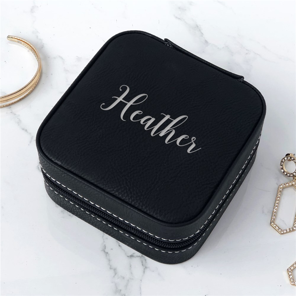 Customized Travel Jewelry Box Engraved with Name