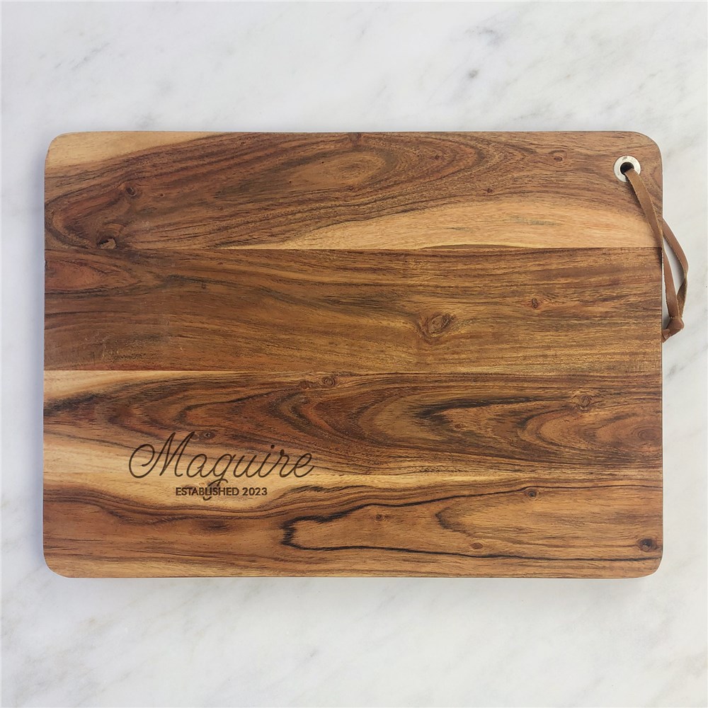 Engraved Any Family Name Acacia Cutting Board L20110392
