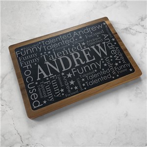 Engraved Corporate Name Word Art Slate Cutting Board