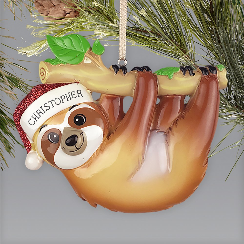 Personalized Sloth Ornament