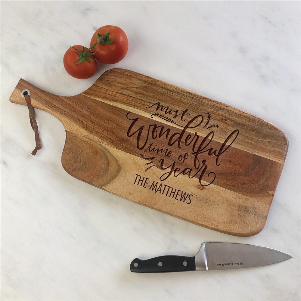 Engraved Most Wonderful Time Paddle Cutting Board
