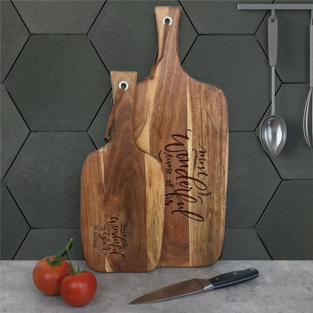 Engraved Most Wonderful Time Paddle Cutting Board