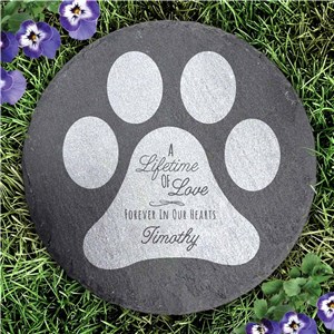 Personalized A Lifetime of Love Round Slate Stone L20458414