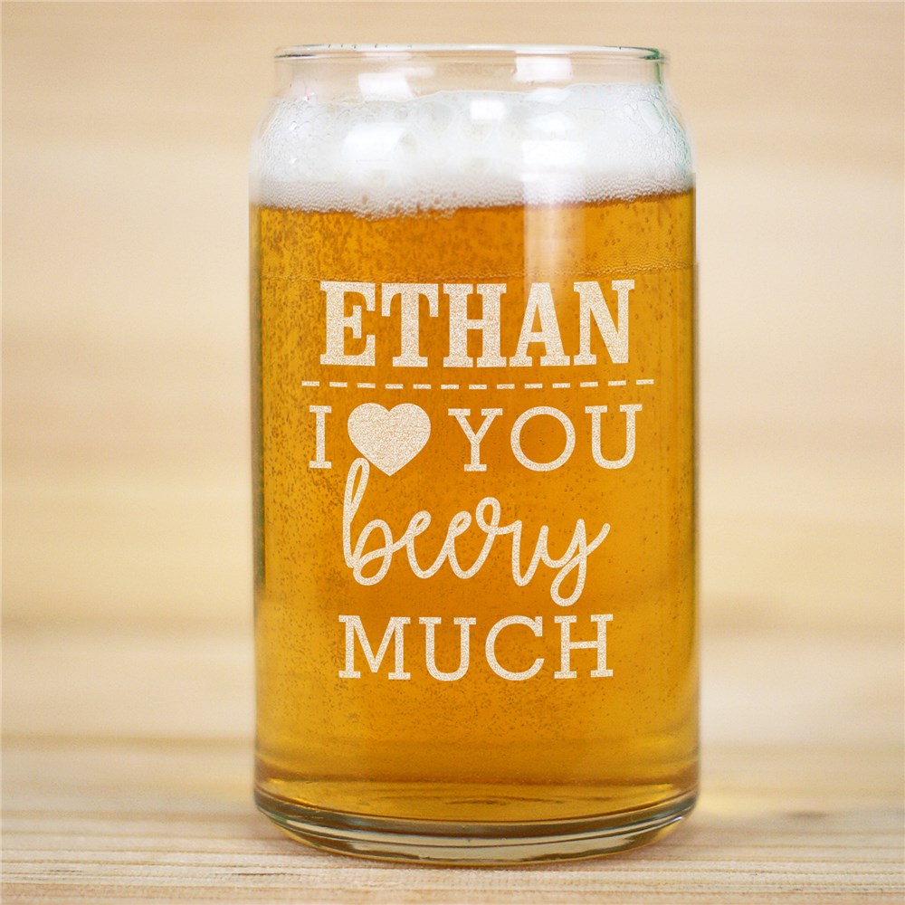 Personalized Beery Much Beer Can Glass