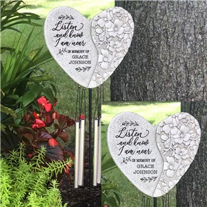 Engraved Know I'm Near Heart Stake Chime L20574398