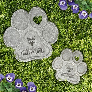 Engraved Sweet Little Soul Paw Print Stone 